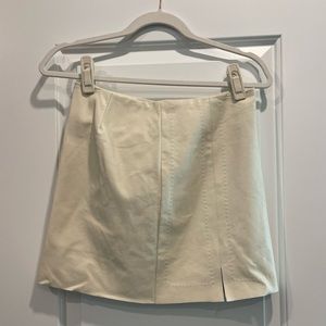 Cream pleather mini skirt